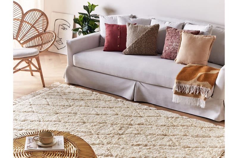 Silchar Bomullsteppe 140x200 cm - Beige - Tekstiler - Tepper & Matter - Moderne tepper - Bomullstepper