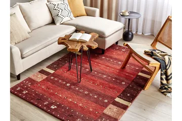 Sinanli Ryeteppe 140x200 cm - Rød - Tekstiler - Tepper & Matter - Moderne tepper - Ullteppe