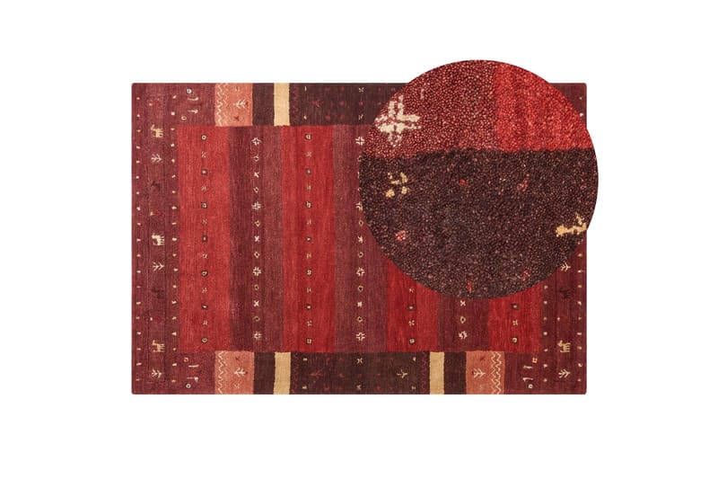 Sinanli Ryeteppe 140x200 cm - Rød - Tekstiler - Tepper & Matter - Moderne tepper - Ullteppe