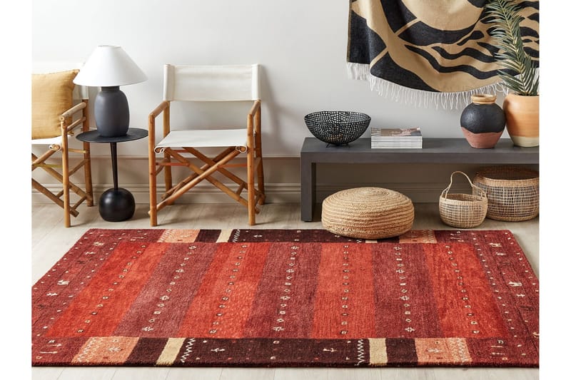 Sinanli Ryeteppe 160x230 cm - Rød - Tekstiler - Tepper & Matter - Moderne tepper - Ullteppe