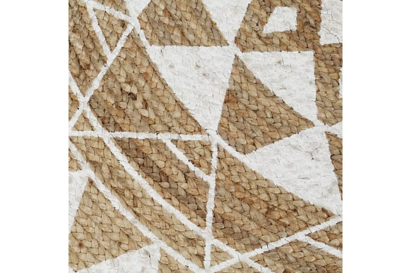 Håndlaget juteteppe med hvitt mønster 120 cm - Sisaltepper - Jutematter & hampematter
