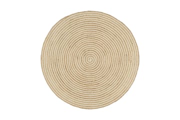 Håndlaget juteteppe med spiral-design hvit 120 cm - Tekstiler - Tepper & Matter - Moderne tepper - Sisaltepper