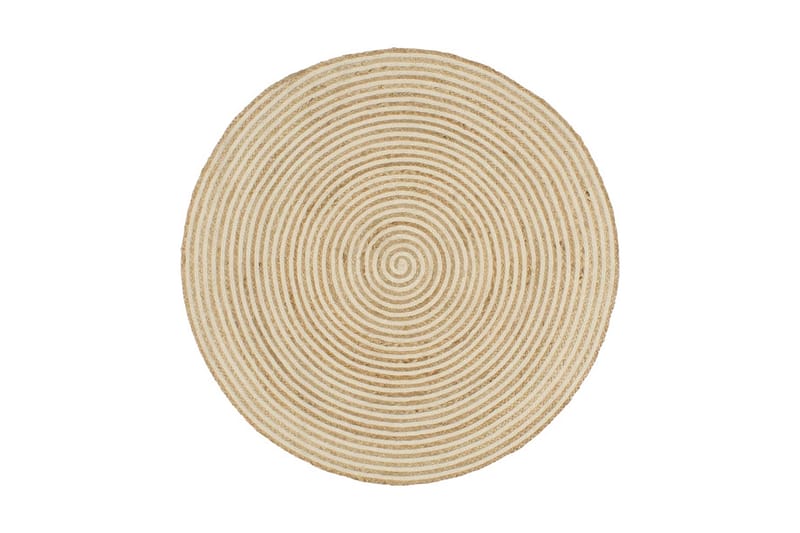 Håndlaget juteteppe med spiral-design hvit 120 cm - Tekstiler - Tepper & Matter - Moderne tepper - Sisaltepper