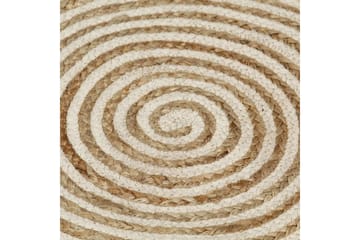 Håndlaget juteteppe med spiral-design hvit 120 cm - Tekstiler - Tepper & Matter - Moderne tepper - Sisaltepper