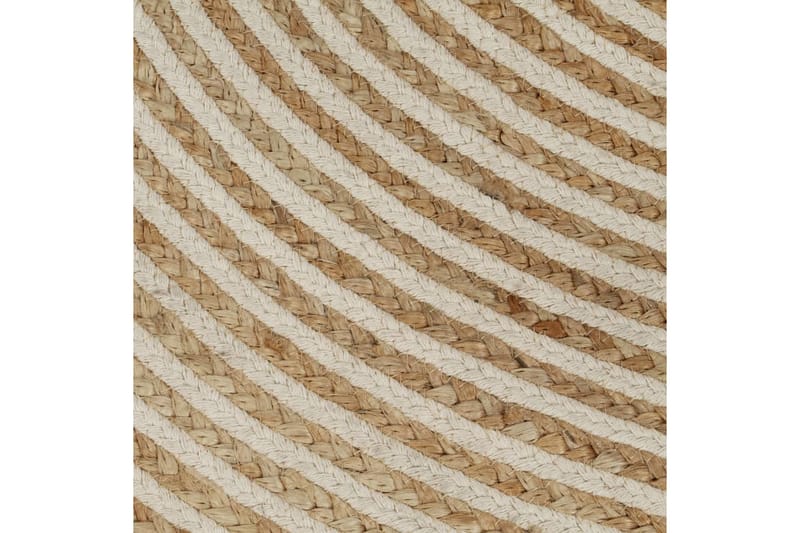 Håndlaget juteteppe med spiral-design hvit 120 cm - Sisaltepper - Jutematter & hampematter