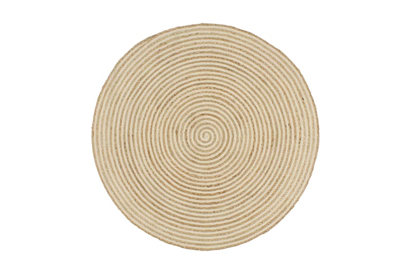 Håndlaget juteteppe med spiral-design hvit 90 cm - Tekstiler - Tepper & Matter - Moderne tepper - Sisaltepper