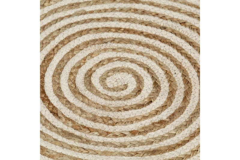 Håndlaget juteteppe med spiral-design hvit 90 cm - Tekstiler - Tepper & Matter - Moderne tepper - Sisaltepper