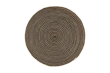 Håndlaget juteteppe med spiral-design svart 90 cm - Tekstiler - Tepper & Matter - Moderne tepper - Sisaltepper