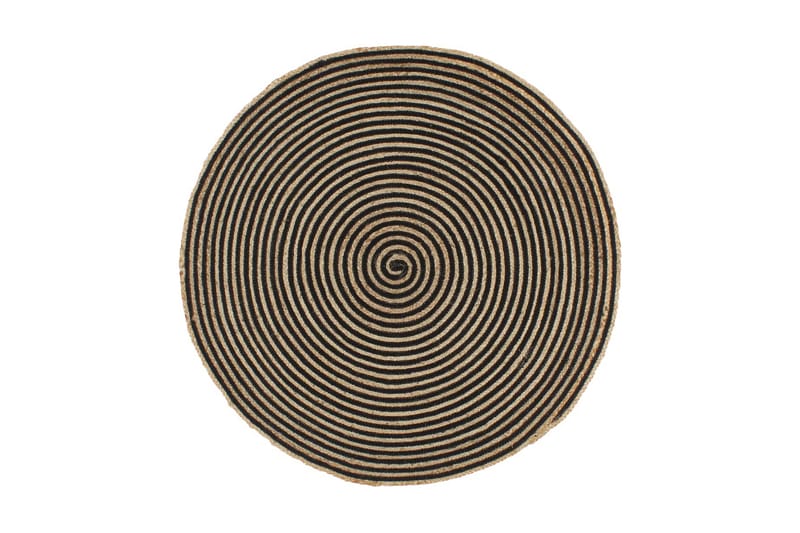 Håndlaget juteteppe med spiral-design svart 90 cm - Tekstiler - Tepper & Matter - Moderne tepper - Sisaltepper