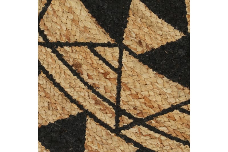 Håndlaget juteteppe med svart mønster 150 cm - Sisaltepper - Jutematter & hampematter