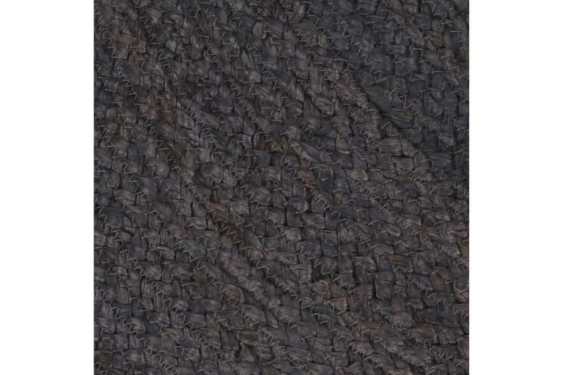Håndlaget juteteppe rundt 120 cm mørkegrå - Sisaltepper - Jutematter & hampematter