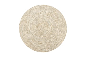 Håndlaget teppe jute hvit og naturlig 120 cm - Tekstiler - Tepper & Matter - Moderne tepper - Sisaltepper