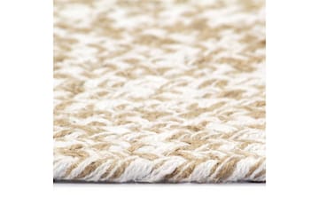 Håndlaget teppe jute hvit og naturlig 120 cm - Tekstiler - Tepper & Matter - Moderne tepper - Sisaltepper