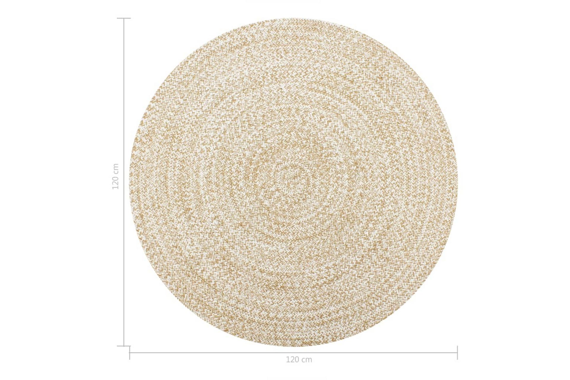 Håndlaget teppe jute hvit og naturlig 120 cm - Tekstiler - Tepper & Matter - Moderne tepper - Sisaltepper