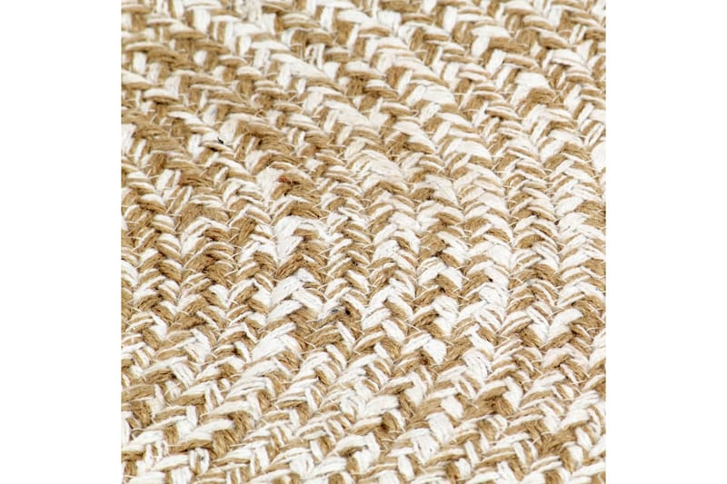 Håndlaget teppe jute hvit og naturlig 150 cm - Tekstiler - Tepper & Matter - Moderne tepper - Sisaltepper
