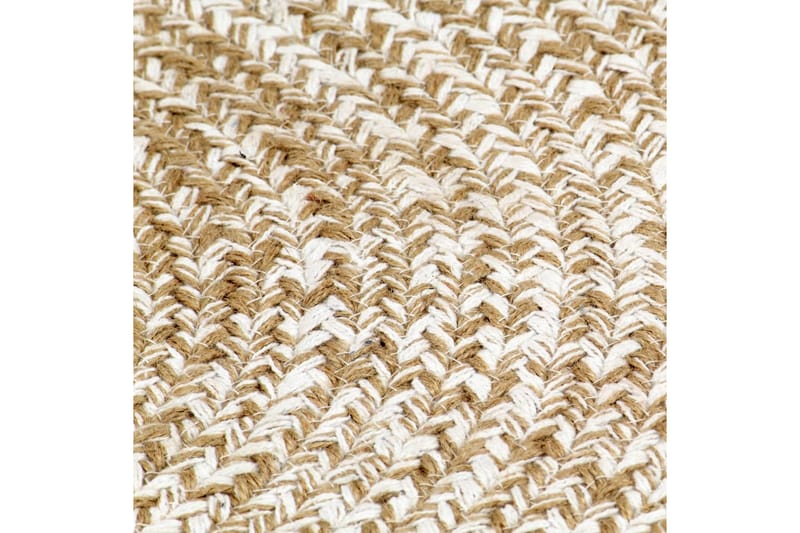 Håndlaget teppe jute hvit og naturlig 150 cm - Sisaltepper - Jutematter & hampematter