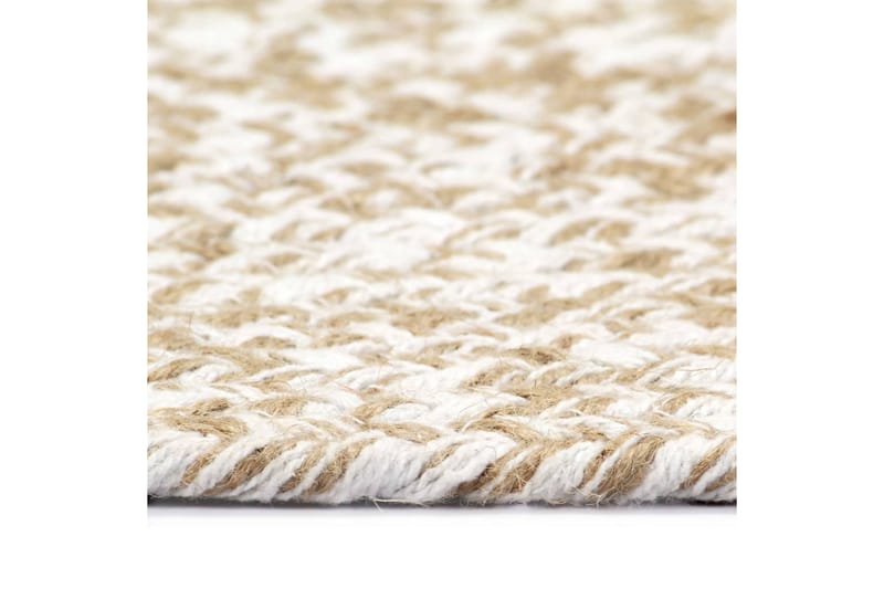 Håndlaget teppe jute hvit og naturlig 150 cm - Tekstiler - Tepper & Matter - Moderne tepper - Sisaltepper