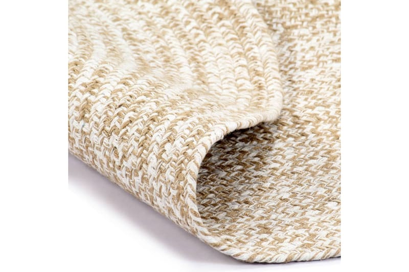Håndlaget teppe jute hvit og naturlig 90 cm - Tekstiler - Tepper & Matter - Moderne tepper - Sisaltepper
