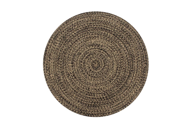 Håndlaget teppe jute svart og naturlig 150 cm - Tekstiler - Tepper & Matter - Moderne tepper - Sisaltepper