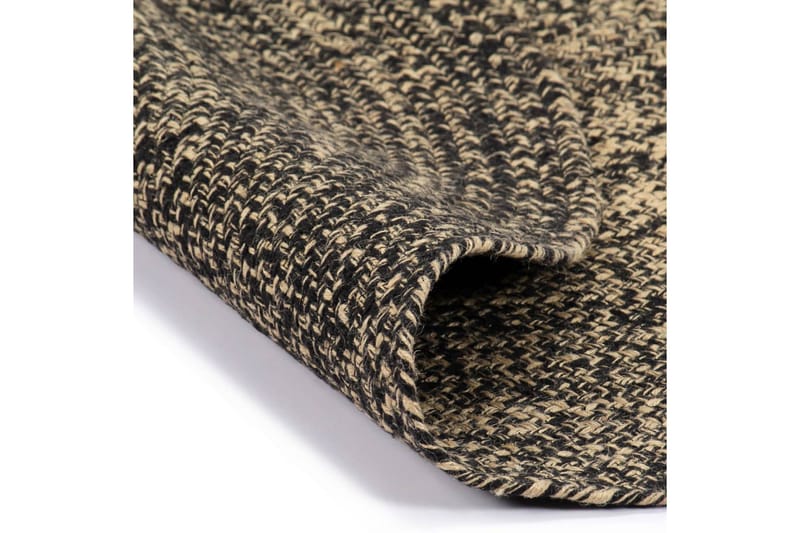 Håndlaget teppe jute svart og naturlig 90 cm - Tekstiler - Tepper & Matter - Moderne tepper - Sisaltepper