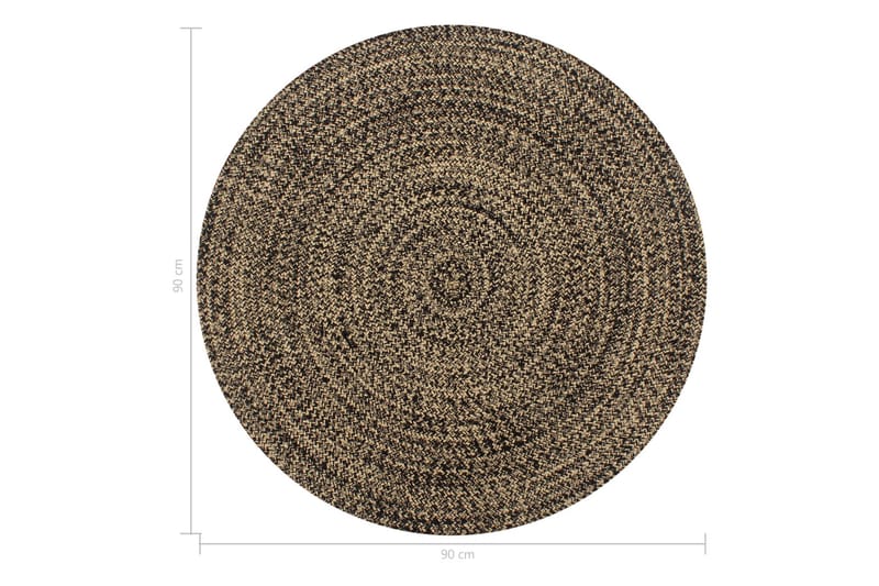 Håndlaget teppe jute svart og naturlig 90 cm - Tekstiler - Tepper & Matter - Moderne tepper - Sisaltepper