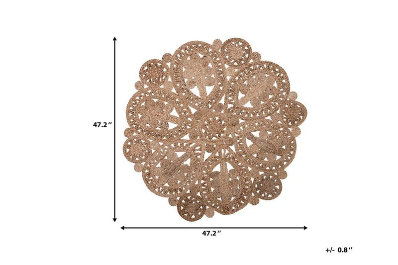 Meckley Matte Flatvevd Rund 120 cm - Beige - Tekstiler - Tepper & Matter - Moderne tepper - Sisaltepper