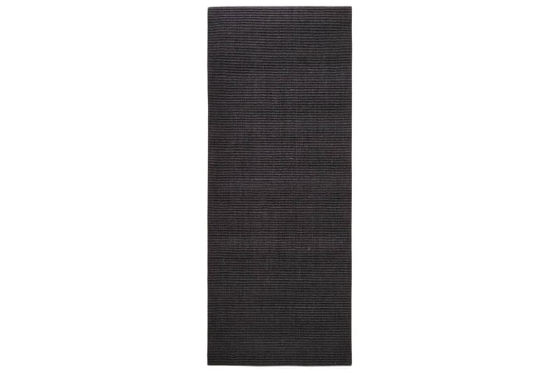 Teppe naturlig sisal 100x250 cm svart - Svart - Sisaltepper - Jutematter & hampematter