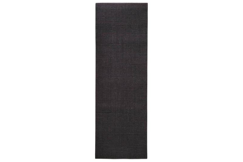 Teppe naturlig sisal 66x200 cm svart - Svart - Sisaltepper - Jutematter & hampematter