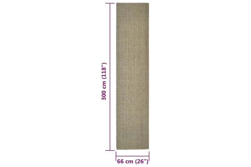 Teppe naturlig sisal 66x300 cm gråbrun - Taupe - Sisaltepper - Jutematter & hampematter