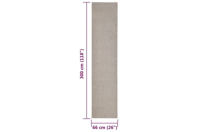 Teppe naturlig sisal 66x300 cm sand - Krem - Sisaltepper - Jutematter & hampematter