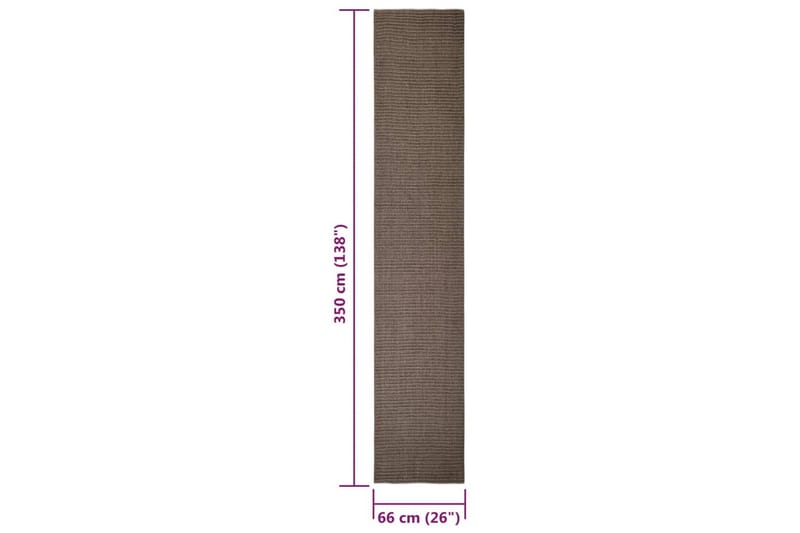 Teppe naturlig sisal 66x350 cm brun - Brun - Tekstiler - Tepper & Matter - Moderne tepper - Sisaltepper
