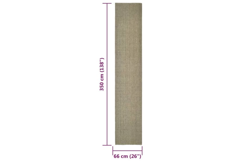 Teppe naturlig sisal 66x350 cm gråbrun - Taupe - Sisaltepper - Jutematter & hampematter