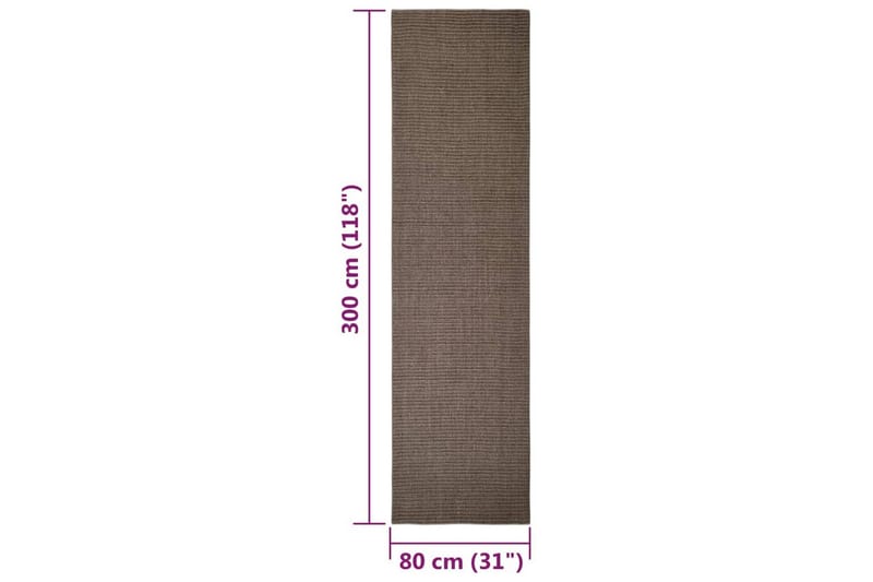 Teppe naturlig sisal 80x300 cm brun - Brun - Tekstiler - Tepper & Matter - Moderne tepper - Sisaltepper