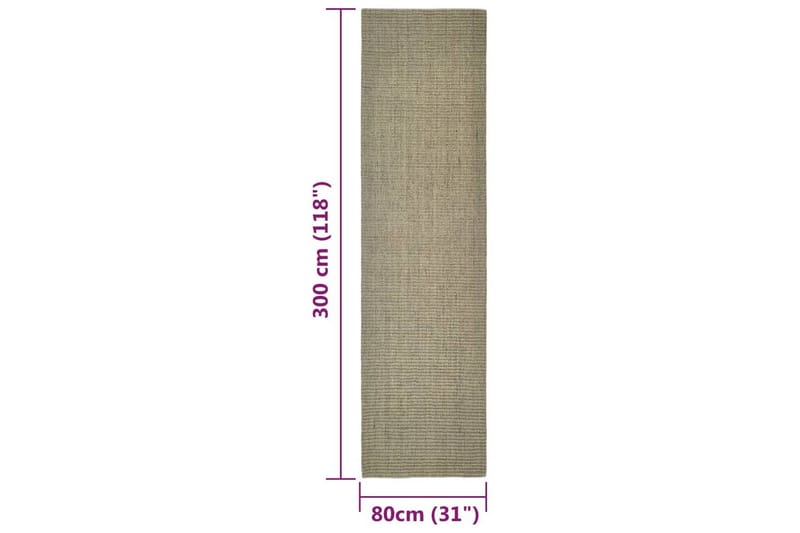 Teppe naturlig sisal 80x300 cm gråbrun - Taupe - Sisaltepper - Jutematter & hampematter