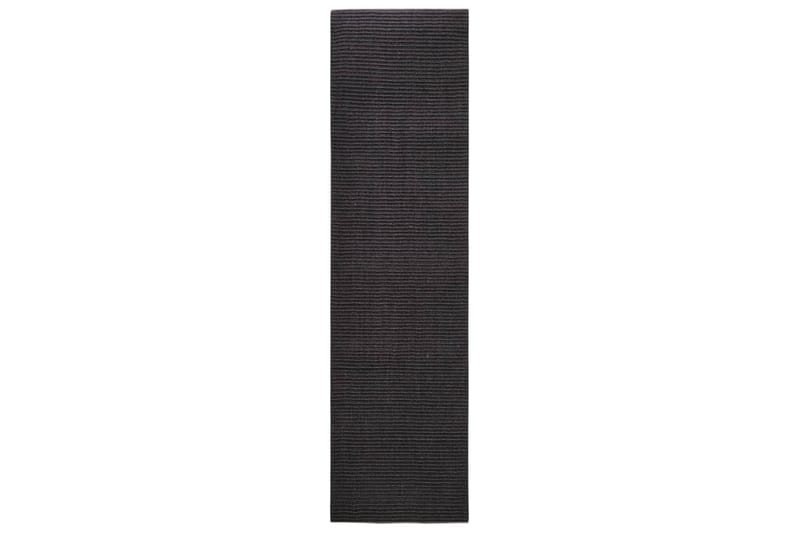 Teppe naturlig sisal 80x300 cm svart - Svart - Sisaltepper - Jutematter & hampematter