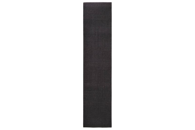 Teppe naturlig sisal 80x350 cm svart - Svart - Sisaltepper - Jutematter & hampematter