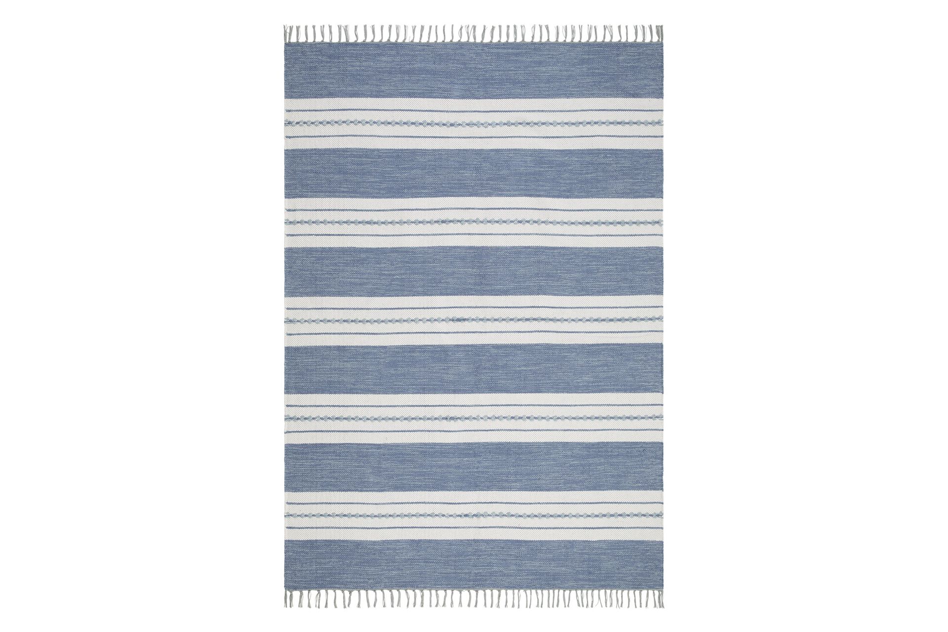 Sund Bomullsteppe 160x230 cm Rektangulær - Blå - Tekstiler - Tepper & Matter - Moderne tepper - Bomullstepper