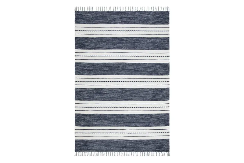 Sund Bomullsteppe 200x300 cm Rektangulær - Blå - Tekstiler - Tepper & Matter - Moderne tepper - Bomullstepper