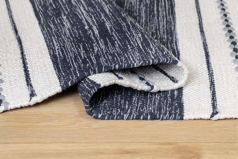 Sund Bomullsteppe 75x150 cm Oval - Blå - Tekstiler - Tepper & Matter - Moderne tepper - Bomullstepper