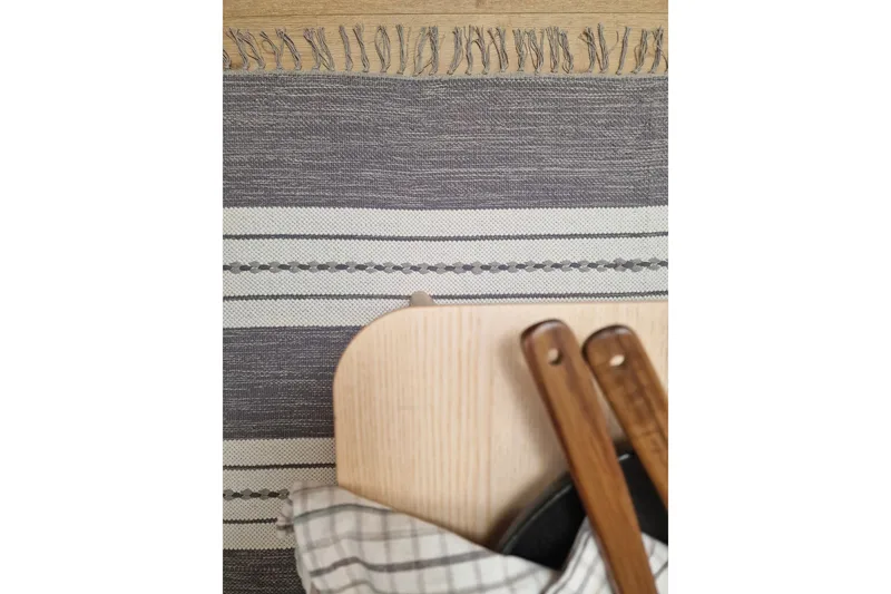 Sund Bomullsteppe 75x220 cm Oval - Grå - Tekstiler - Tepper & Matter - Moderne tepper - Bomullstepper