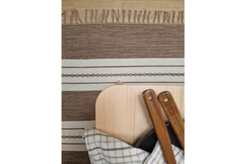 Sund Bomullsteppe 75x220 cm Oval - Mørkbeige - Tekstiler - Tepper & Matter - Moderne tepper - Bomullstepper