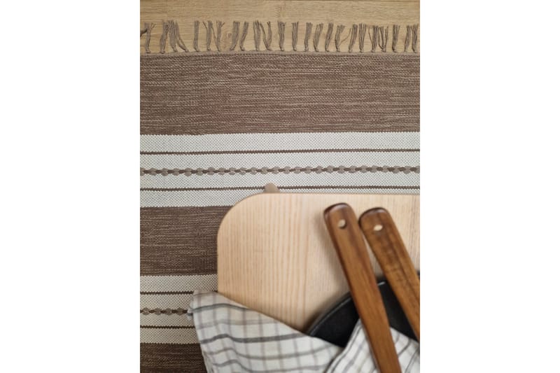 Sund Bomullsteppe 75x220 cm Oval - Mørkbeige - Tekstiler - Tepper & Matter - Moderne tepper - Bomullstepper