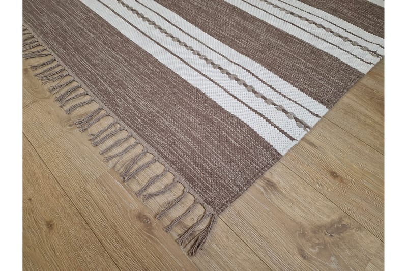 Sund Bomullsteppe 75x220 cm Oval - Mørkbeige - Tekstiler - Tepper & Matter - Moderne tepper - Bomullstepper