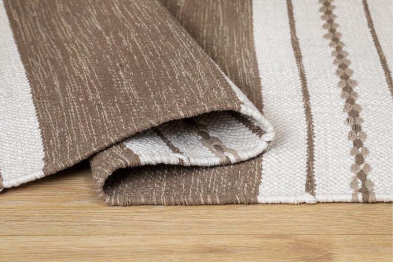 Sund Bomullsteppe 75x280 cm Oval - Mørkbeige - Tekstiler - Tepper & Matter - Moderne tepper - Bomullstepper
