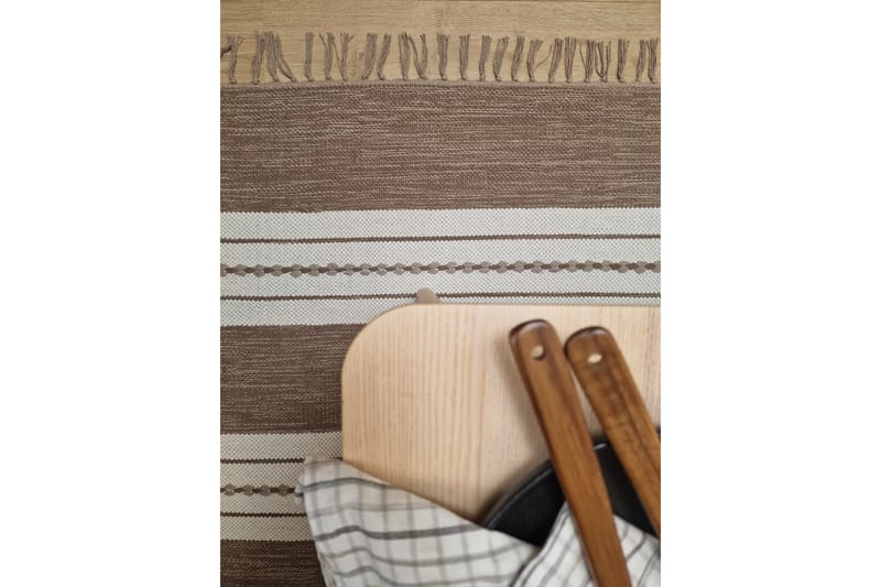 Sund Bomullsteppe 75x280 cm Oval - Mørkbeige - Tekstiler - Tepper & Matter - Moderne tepper - Bomullstepper