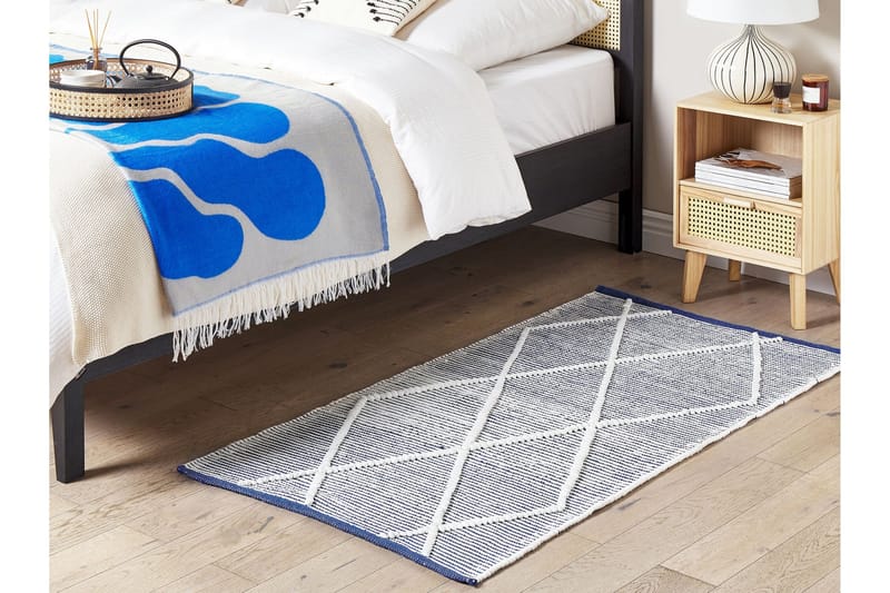 Synopa Ryeteppe 80x150 cm - Svart/hvit - Tekstiler - Tepper & Matter - Moderne tepper - Bomullstepper