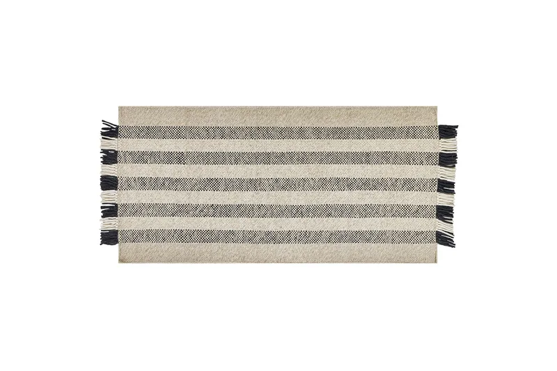 Tacettin Ullteppe 80x150 cm, Svart/hvit