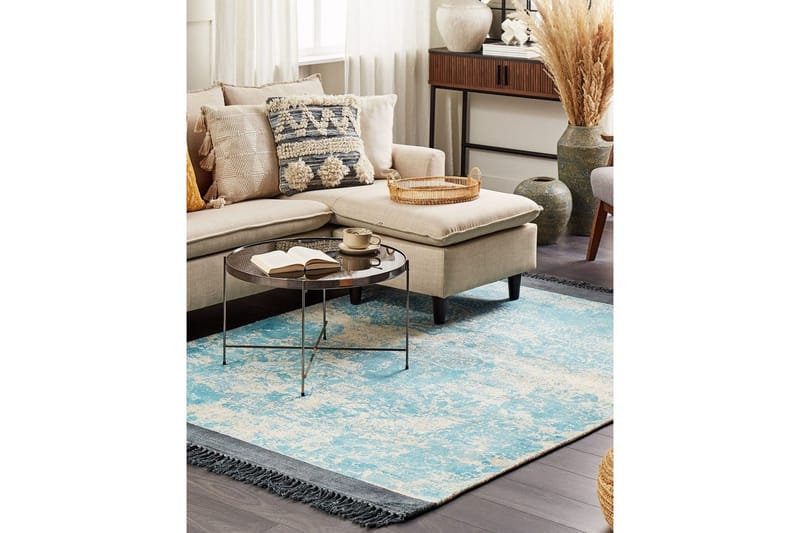 Teppe Akarsu - Blå, beige, 140x200 cm - Tekstiler - Tepper & Matter - Moderne tepper - Viskosematter