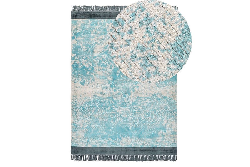 Teppe Akarsu - Blå, beige, 140x200 cm - Tekstiler - Tepper & Matter - Moderne tepper - Viskosematter