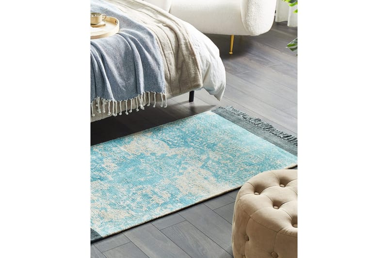 Teppe Akarsu - Blå, beige, 80x150 cm - Tekstiler - Tepper & Matter - Moderne tepper - Viskosematter